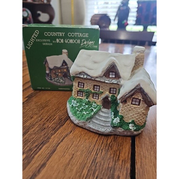 Lighted Country Cottage by Ron Gordon c1986 in Original Box Works! #973B - Picture 1 of 11